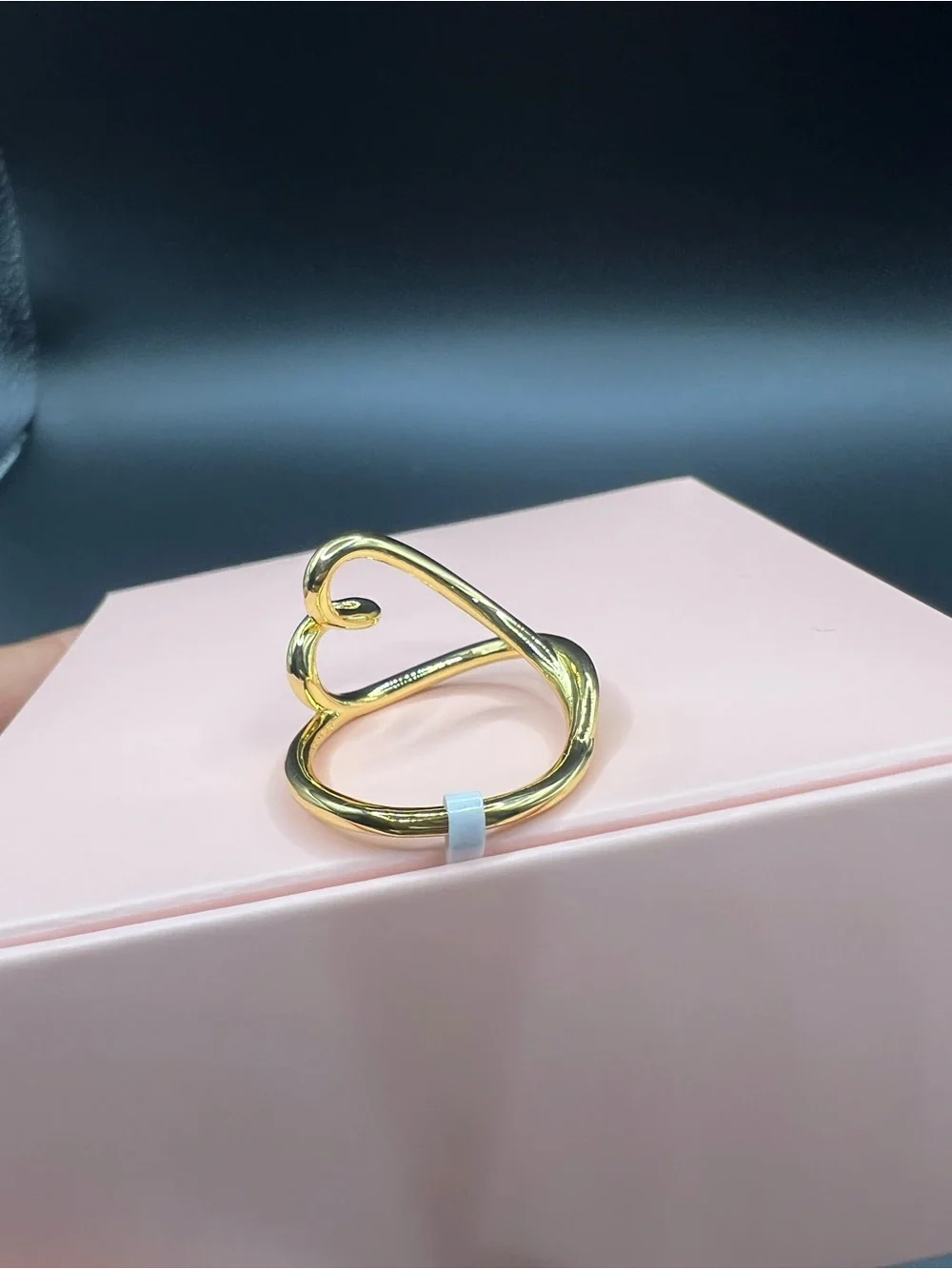 Organically Shaped Heart Ring, 14k gold plating, size: 58/ 8.5
